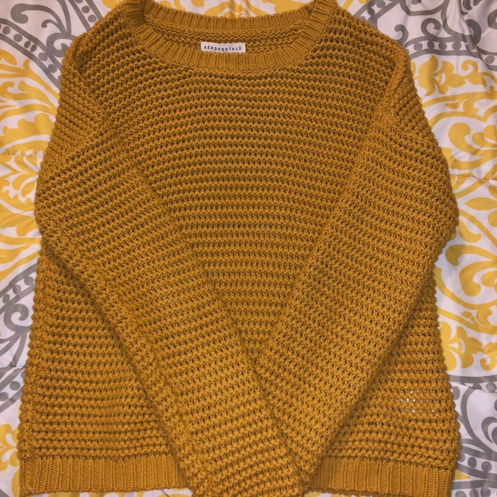 Aeropostale Knit Yellow Sweater
